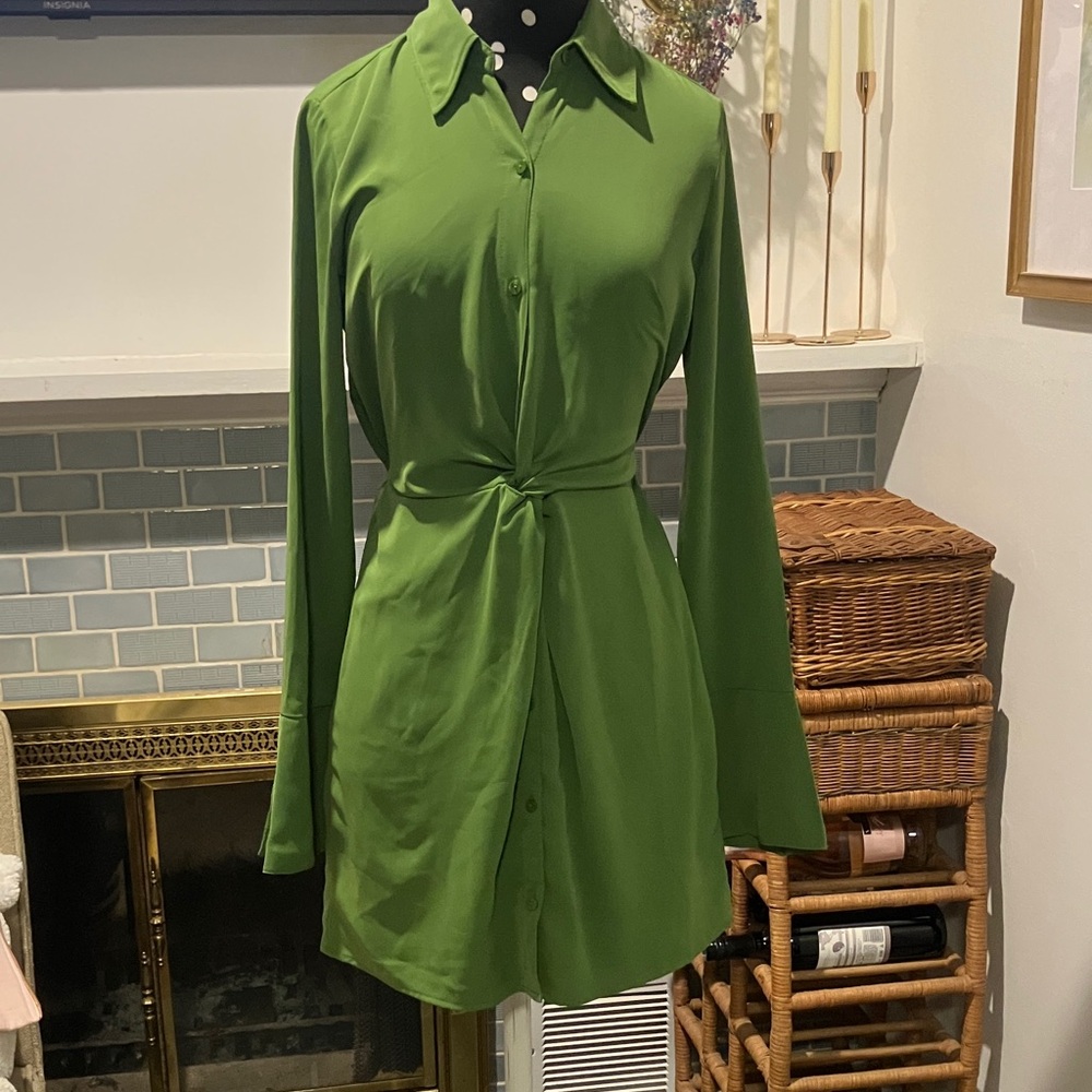 Abercrombie & Fitch Long Sleeve Green Dress